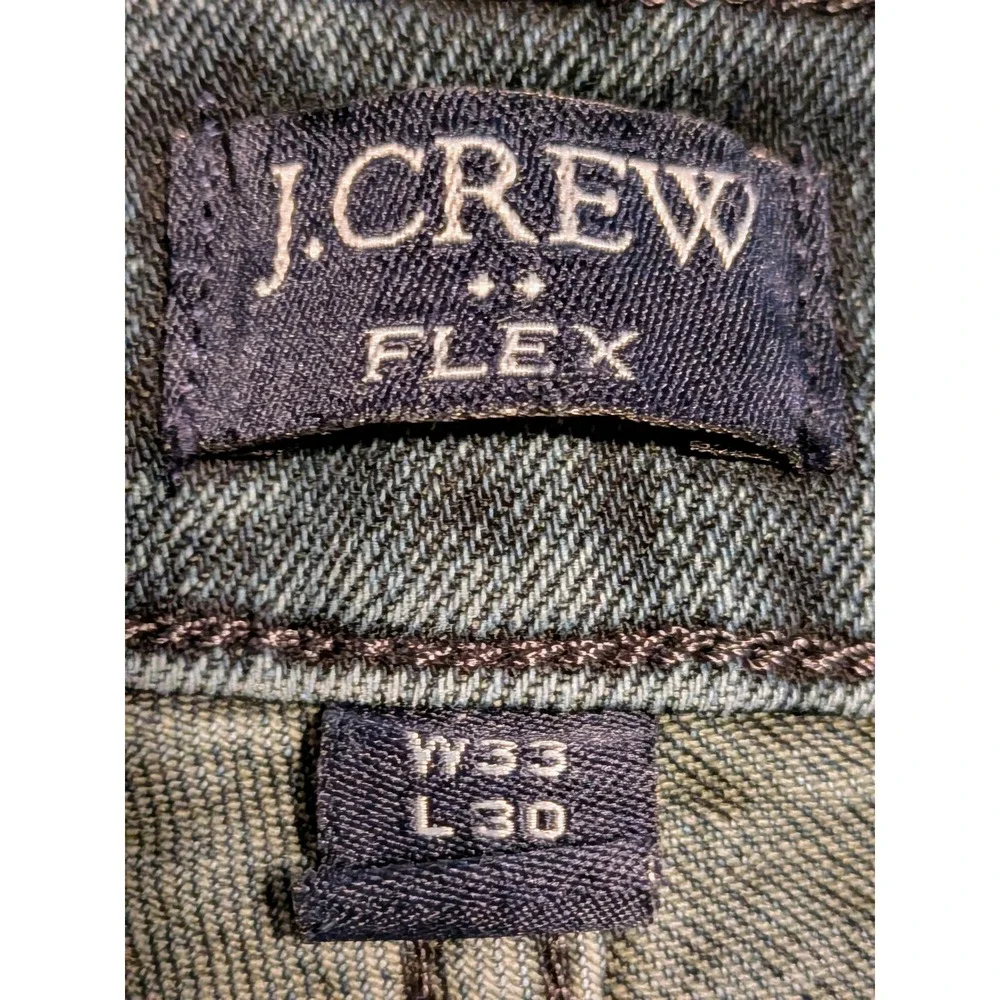 J Crew Flex Straight Fit Men's Jeans W33‎ L30 Dark Wash Stretch Denim NWOT $128